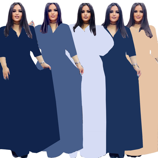 Women's Digital Print Casual Loose Long Sleeve Dress