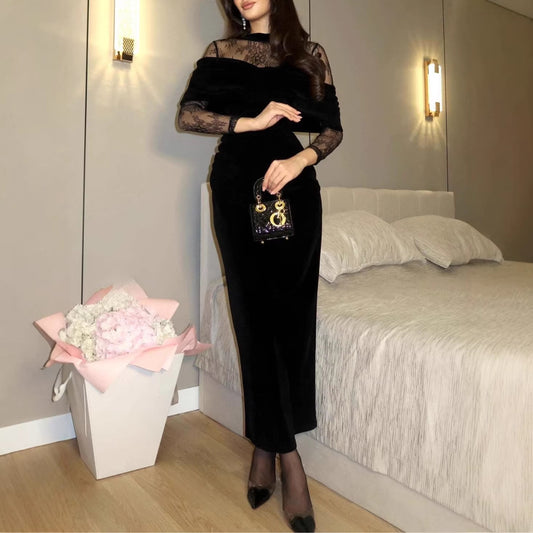 Women's Veet Shawl Slim Fit Long Dress